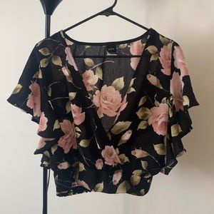 Medium crop top; side is all open